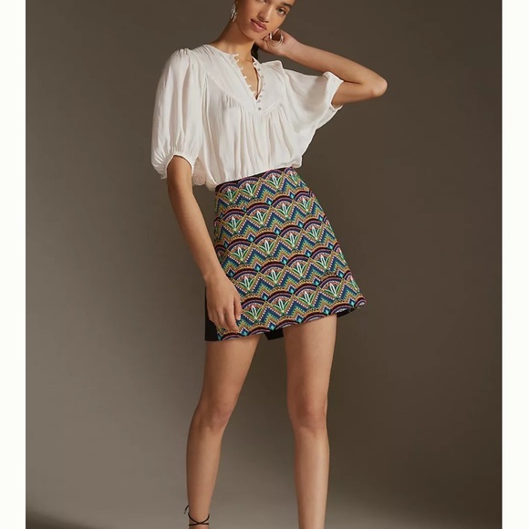 Anthropologie Ollari Deco Mini Skirt - Picture 4 of 7